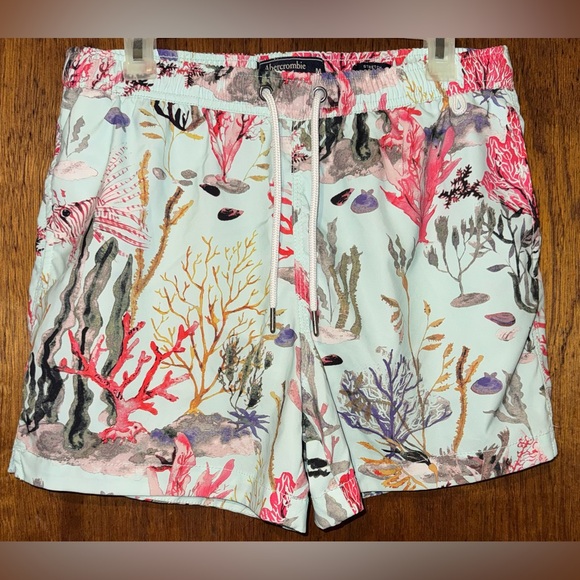 Abercrombie & Fitch Other - Abercrombie & Fitch Men’s Swim Trunks Multi Color Coral Reef Size Medium A&F